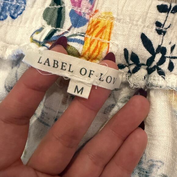 Label of Love Anthropologie Boho Tropical Wide Leg Pants Size M Rayon Linen - Picture 5 of 8